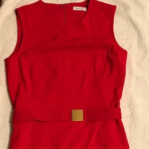 Red Calvin Klein size 4 Midi dress.